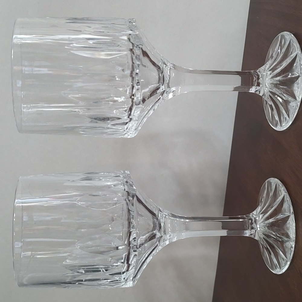 FOSTORIA Wine Glass Greenfield Clear Heavy Lead Crystal 5oz - 6" in tall Set 2